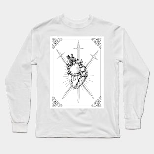 3 of swords tarot card Long Sleeve T-Shirt